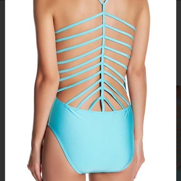 YMI Other - YMI Aqua Blue Caged One Piece Swimsuit M